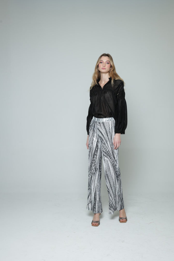 Black&White Dahlia Sequins Trousers