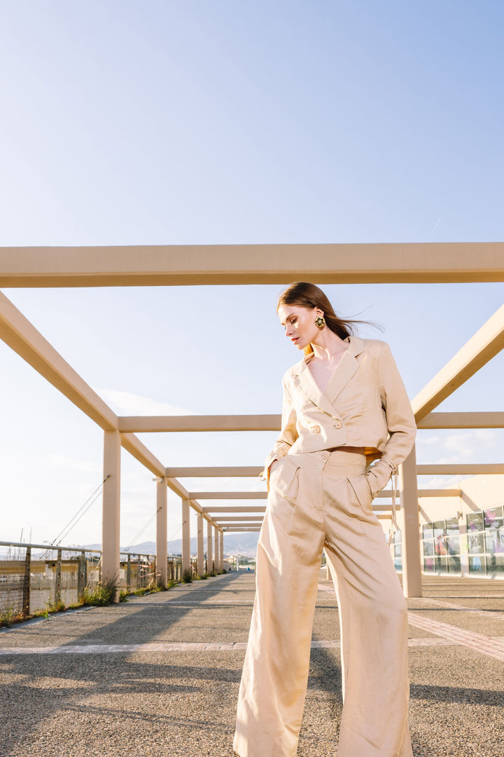 Tenerife Beige  Cropped  Blazer