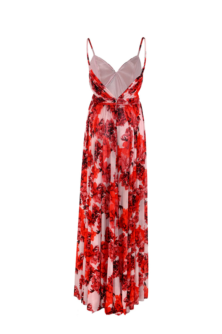 Blossom Red Maxi Print Dress