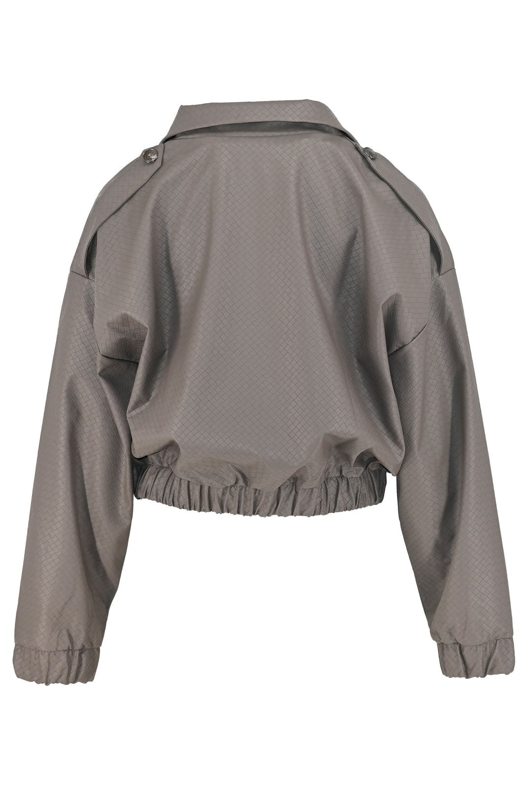 Slick Eco-Leather Grey Bomber