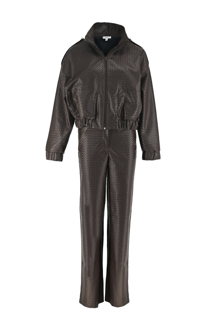 Slick Eco Leather Brown Set