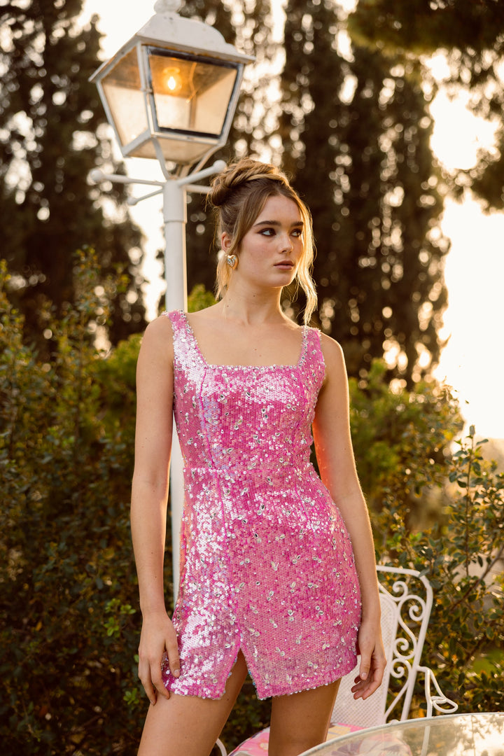 Showstopper Pink Sequins Dress