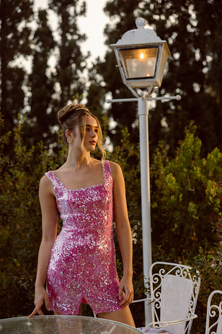 Showstopper Pink Sequins Dress