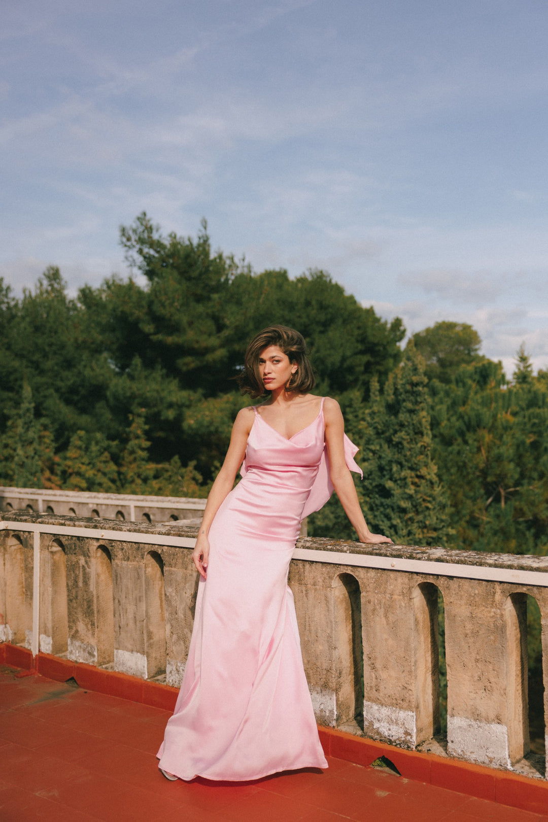 Charm Pink Satin Dress