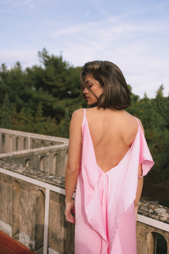 Charm Pink Satin Dress