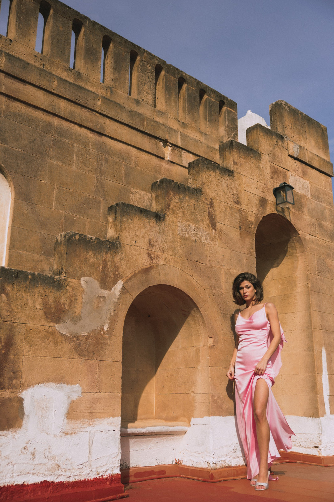Charm Pink Satin Dress