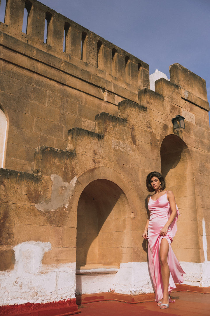 Charm Pink Satin Dress