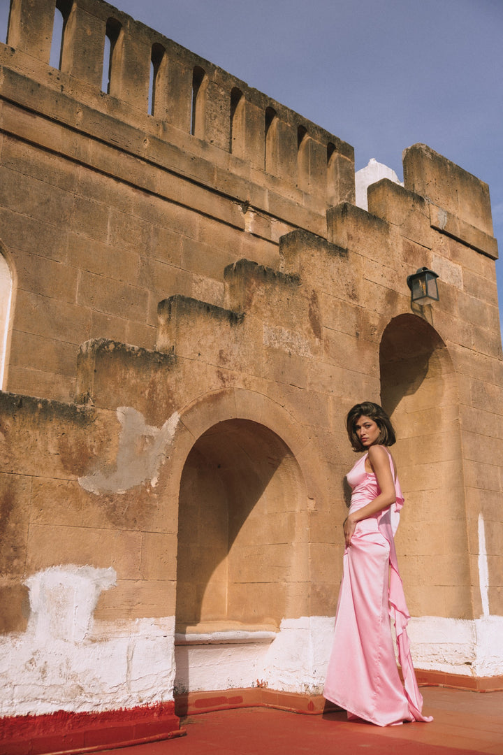 Charm Pink Satin Dress