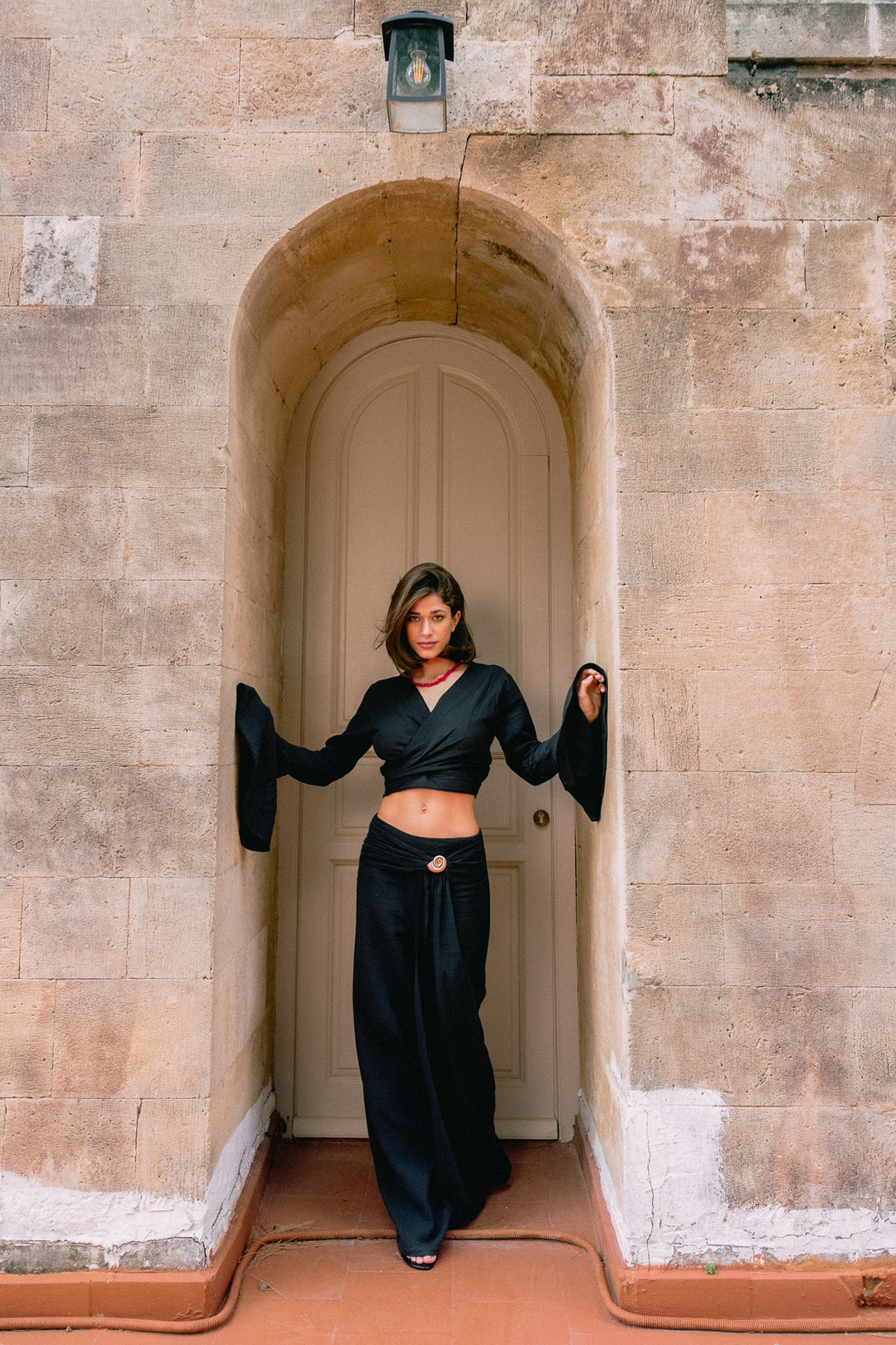 Coral Black Trousers