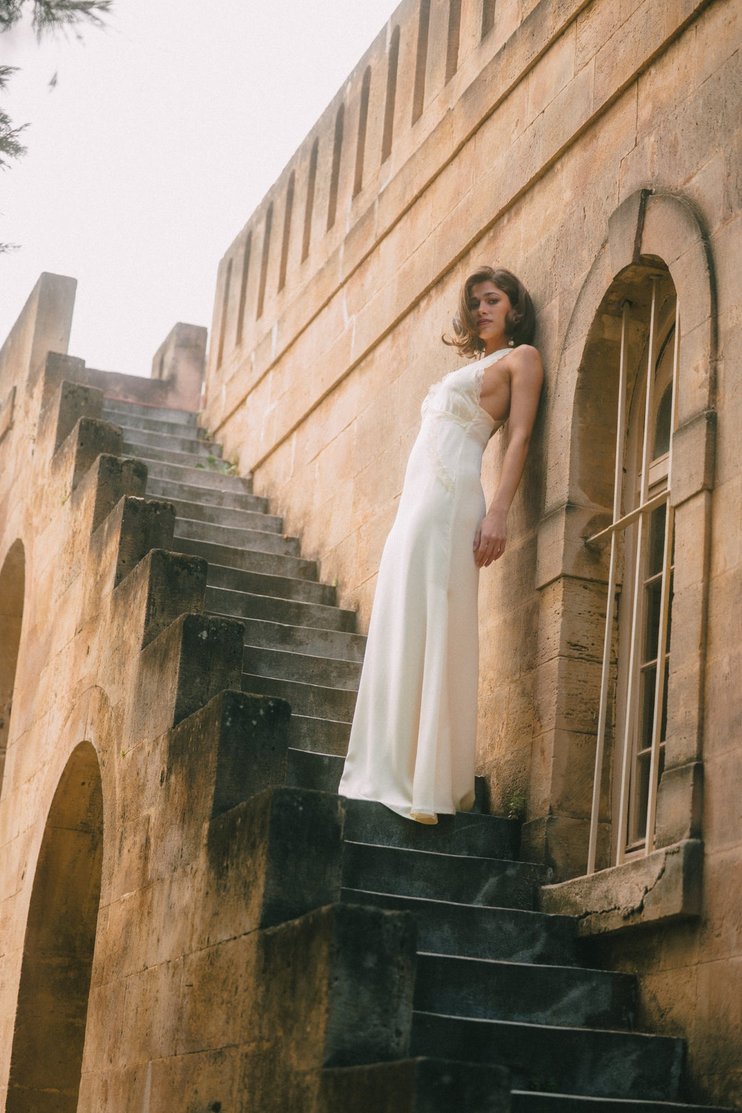 Again Butter Yellow Satin Dress