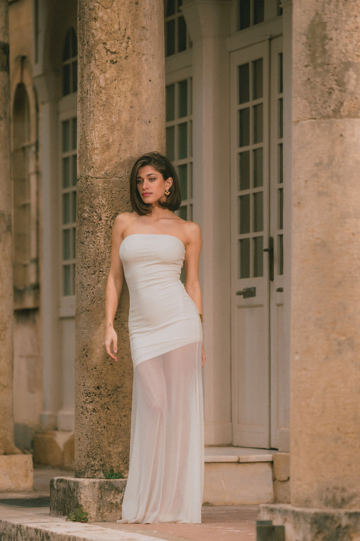 Eve Strapless Butter Yellow Dress