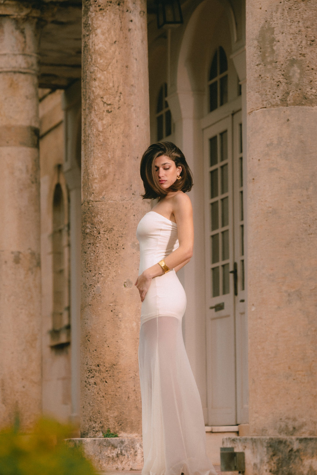 Eve Strapless Butter Yellow Dress