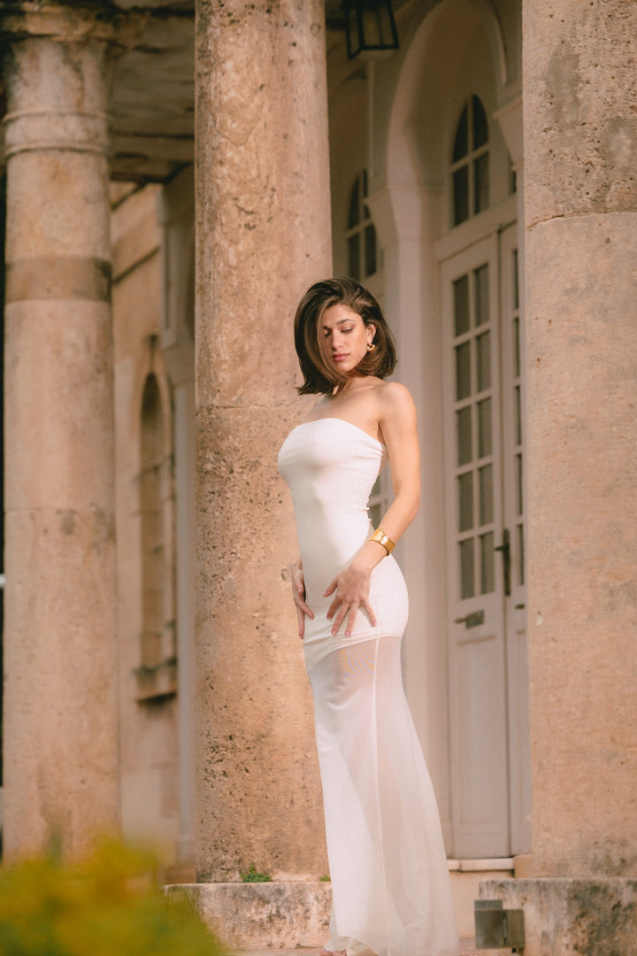 Eve Strapless Butter Yellow Dress