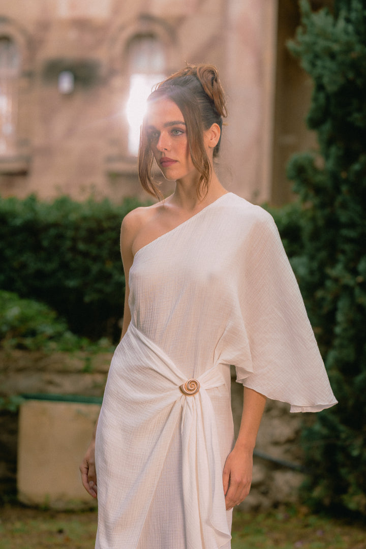 Coral White Dress