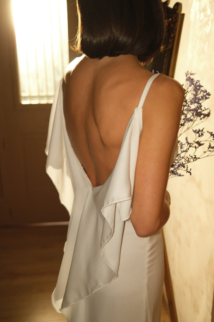 Charm White Satin Dress
