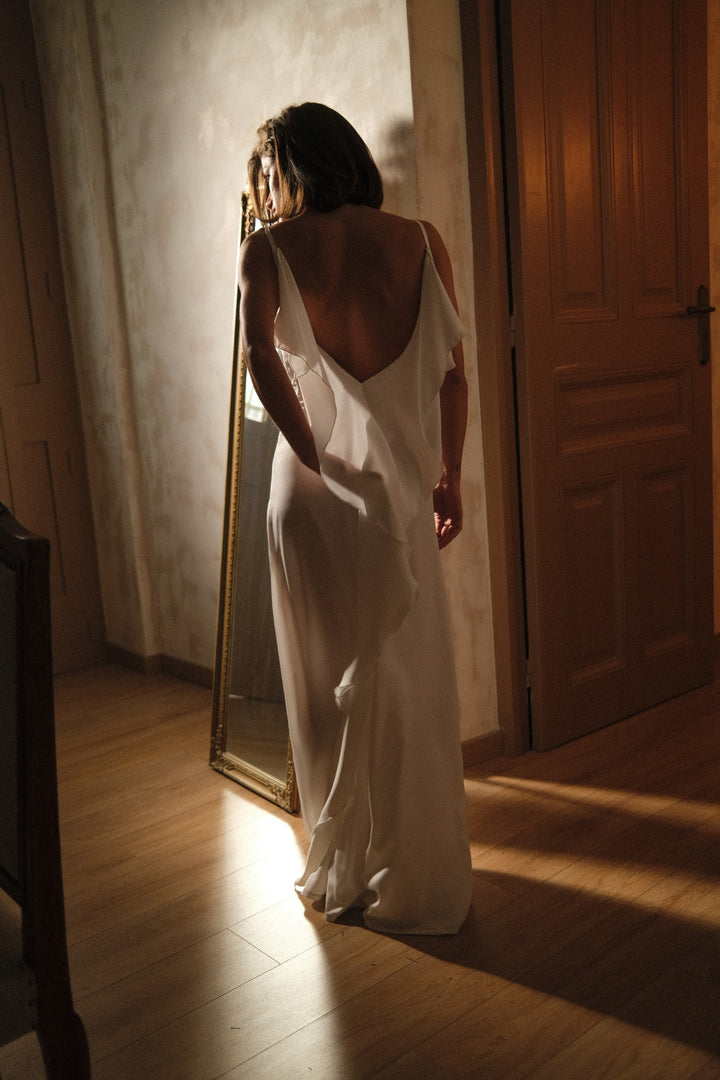 Charm White Satin Dress
