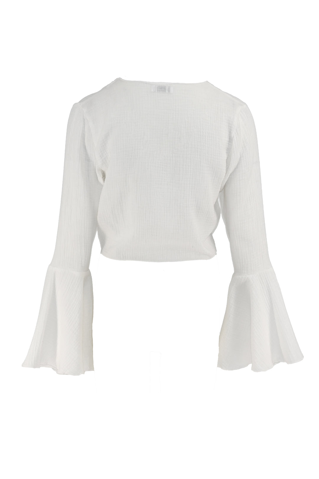 Coral Wrap White Blouse