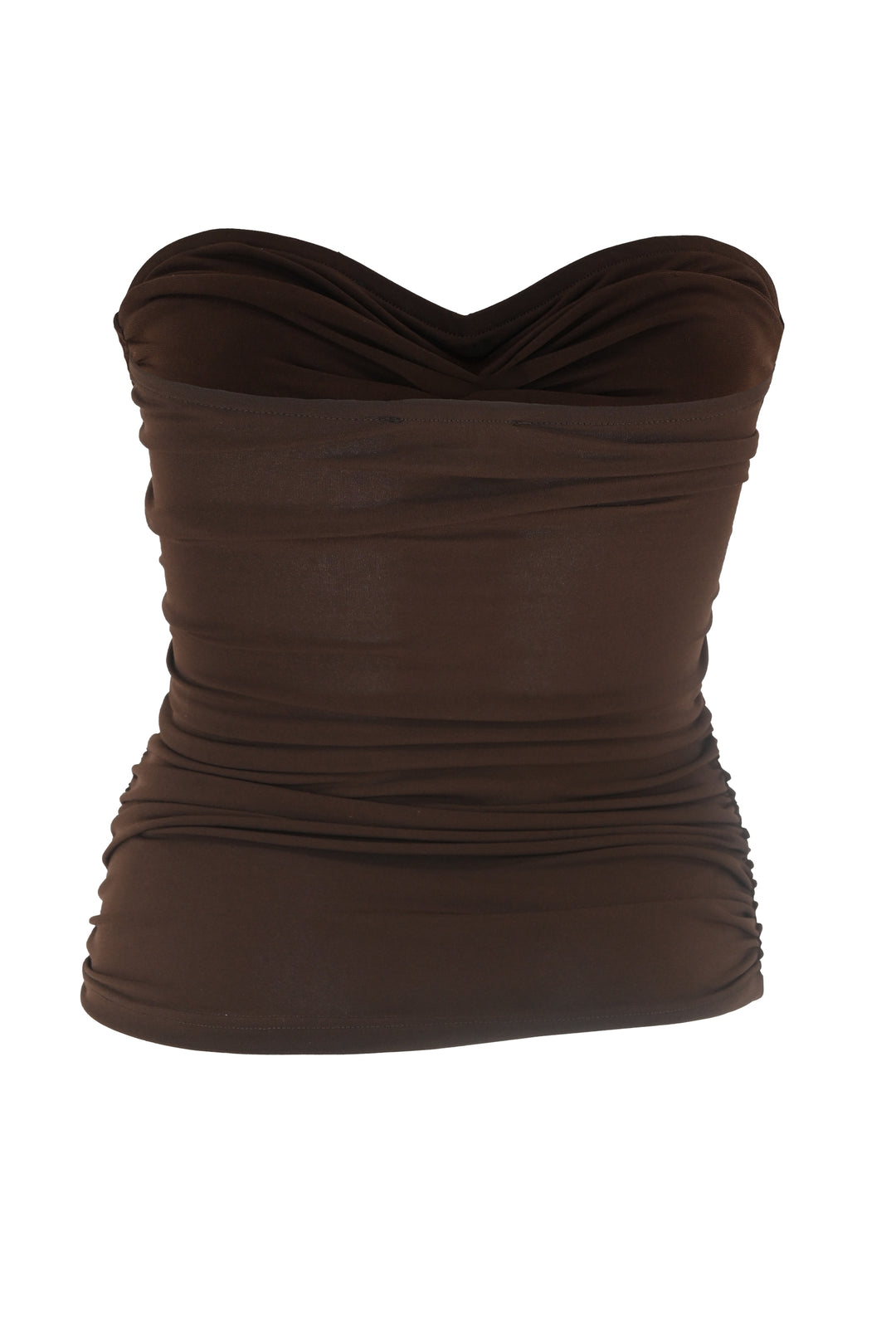 Coral Brown Strapless Top
