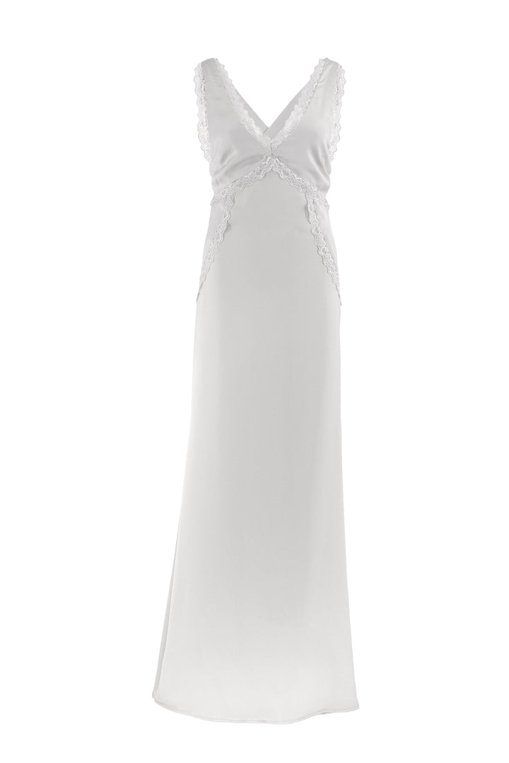 Again White Satin Dress