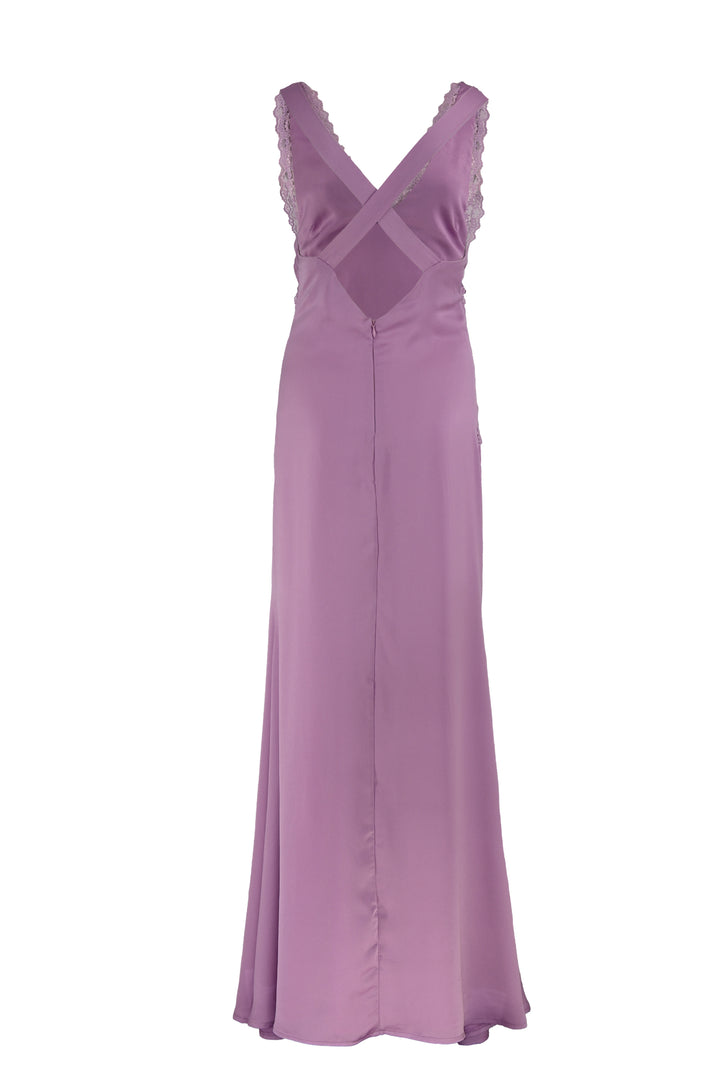 Again Lilac Satin Dress