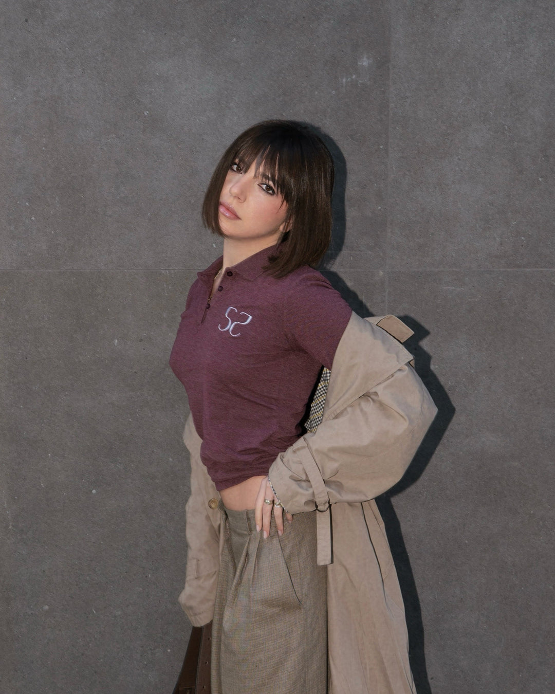 5pm Burgundy Long-sleeve Polo