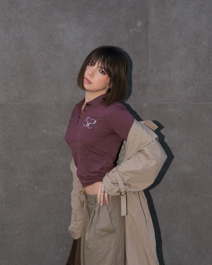 5pm Burgundy Long-sleeve Polo