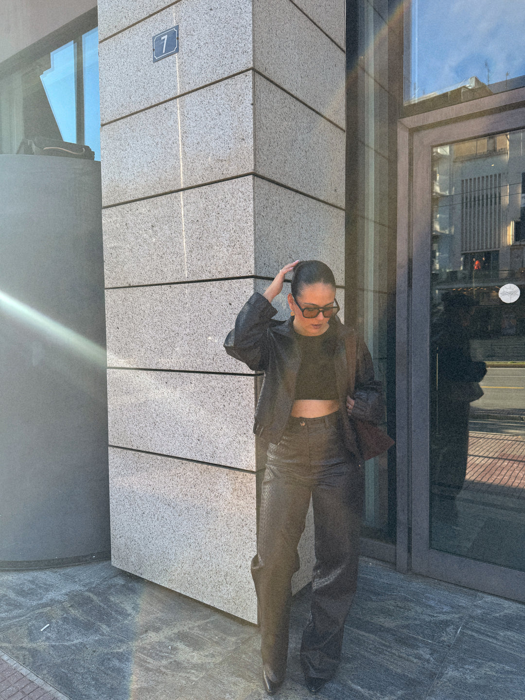 Slick Eco Leather Brown Set