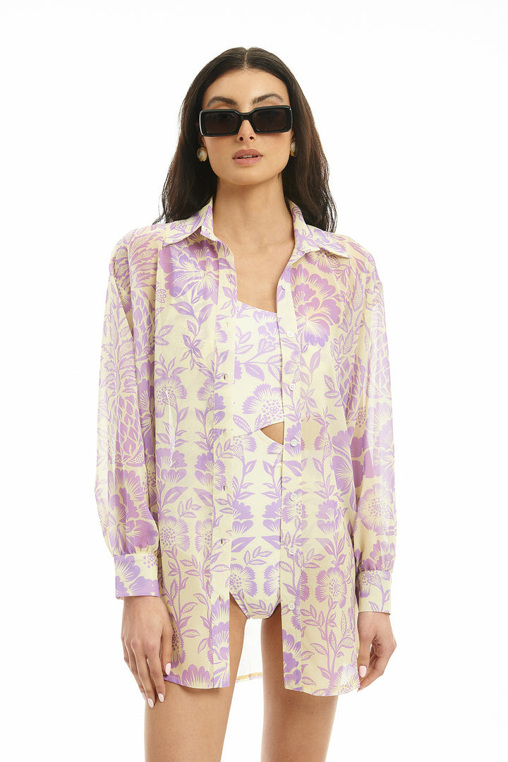 Corfu Lilac Chiffon Shirt