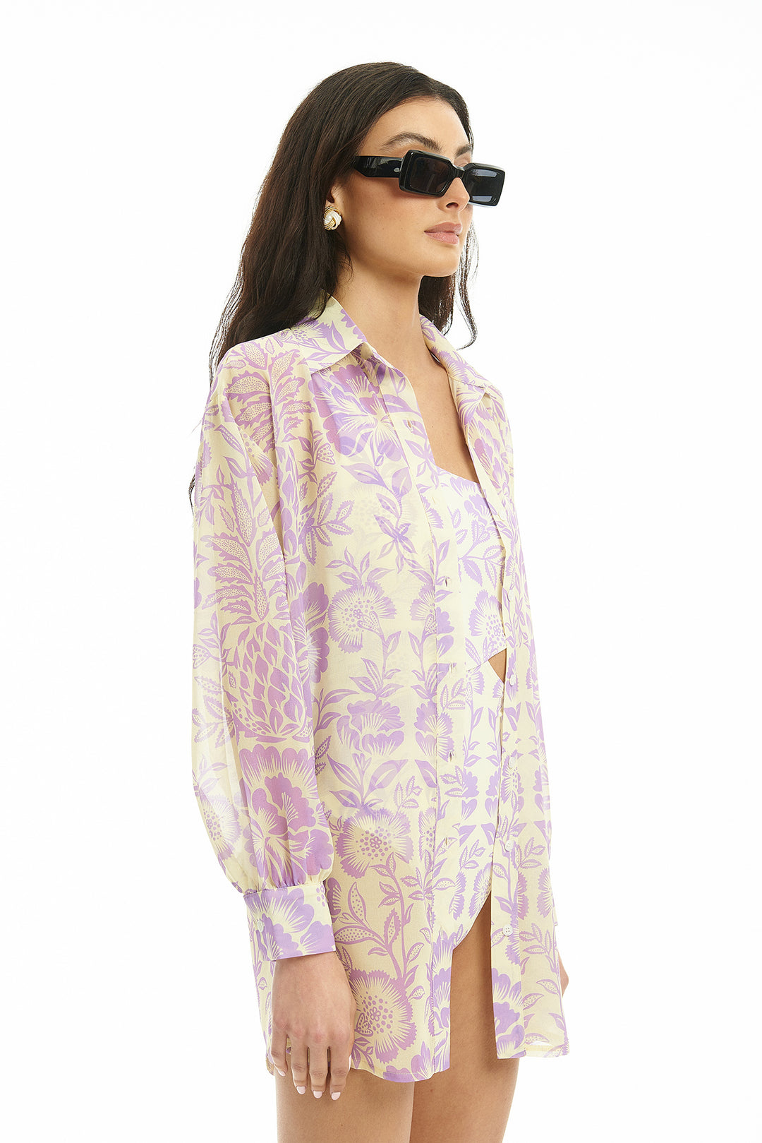 Corfu Lilac Chiffon Shirt