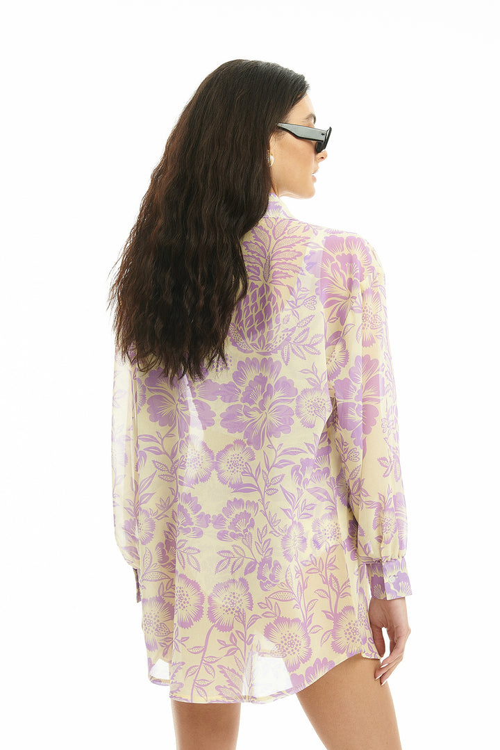 Corfu Lilac Chiffon Shirt