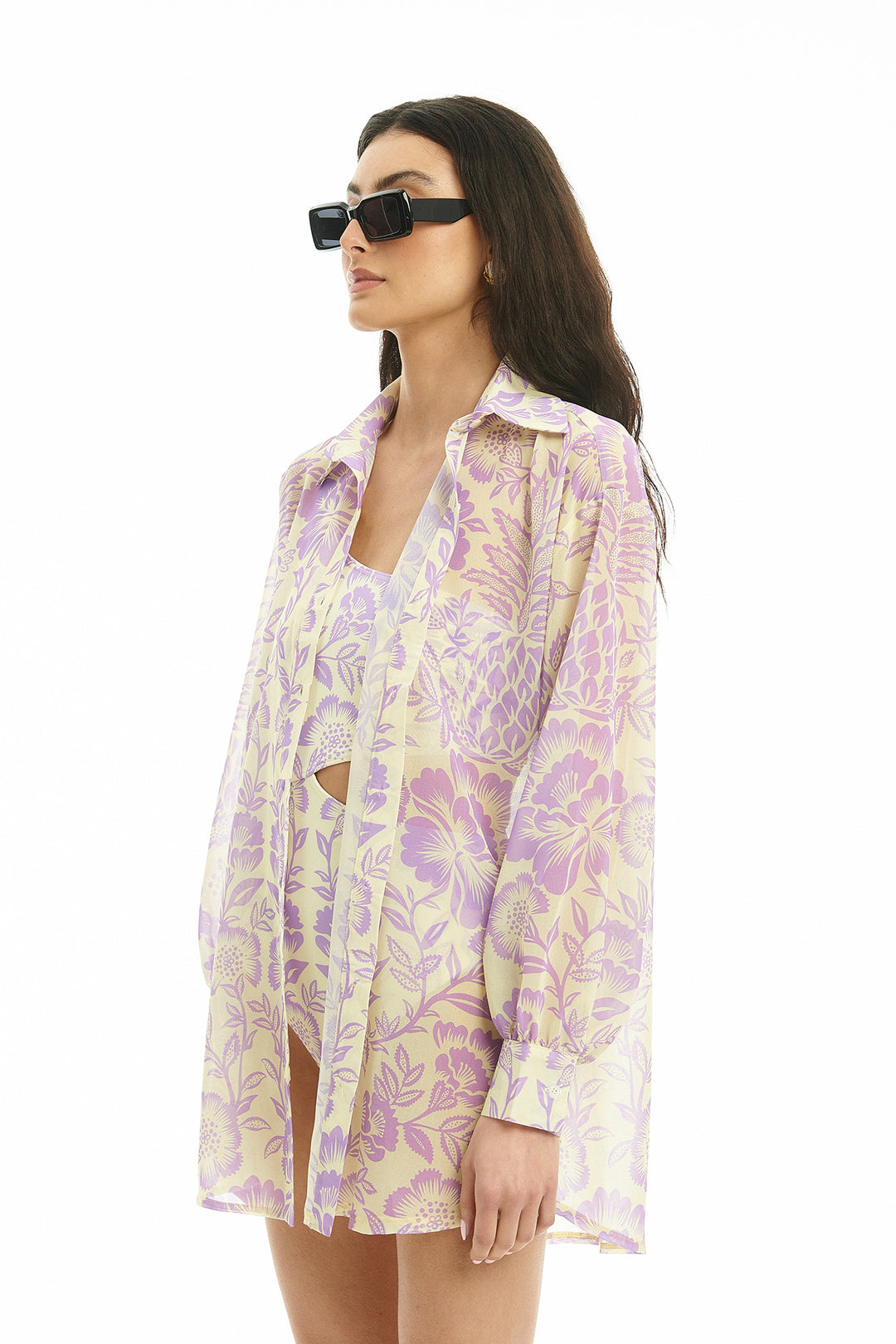 Corfu Lilac Chiffon Shirt