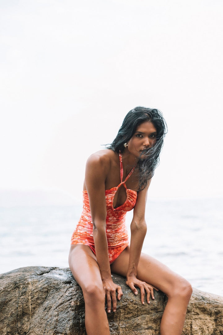 Azalea Orange One Piece - 5pm - swimming suits