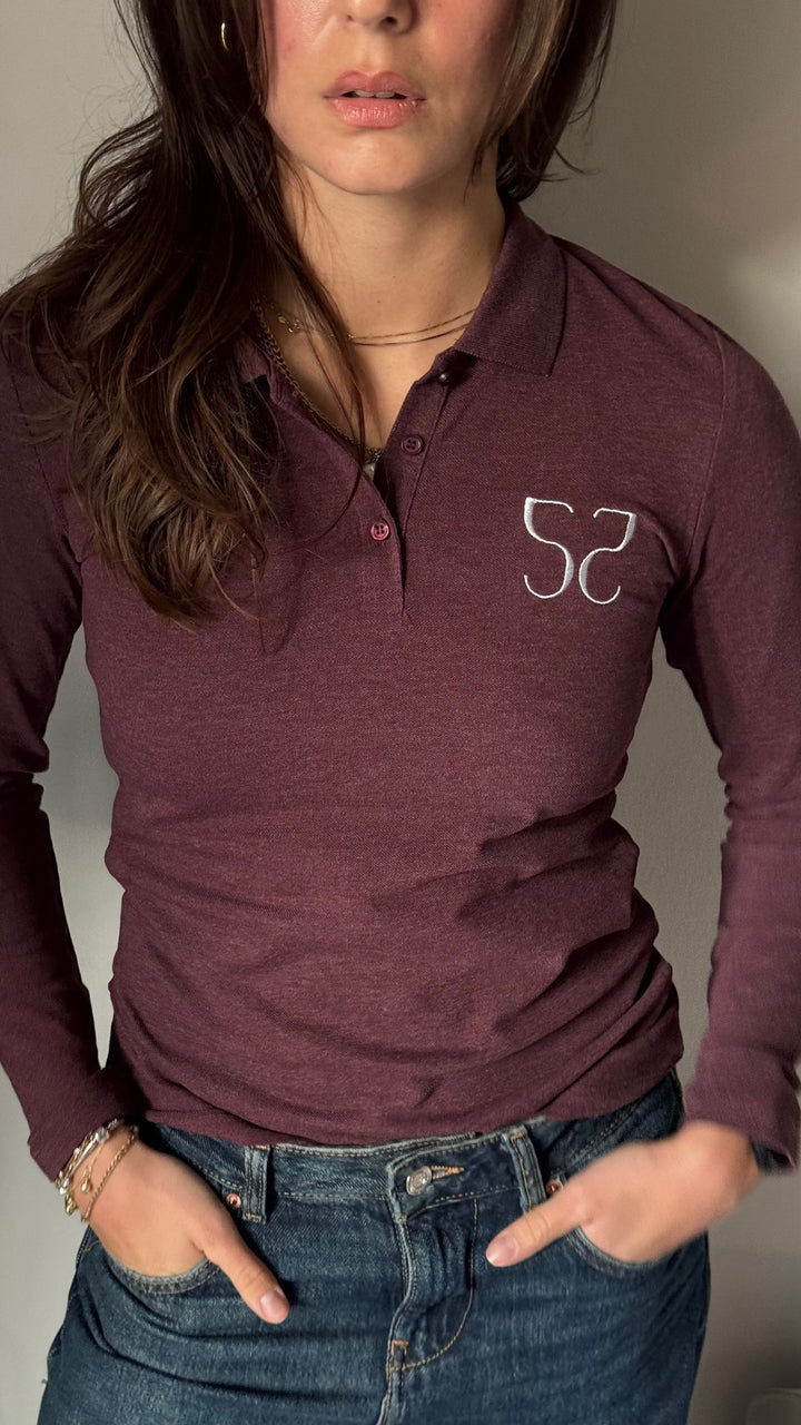 5pm Burgundy Long-sleeve Polo