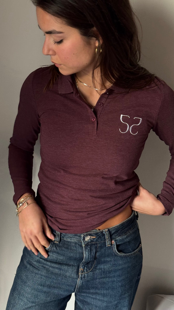 5pm Burgundy Long-sleeve Polo